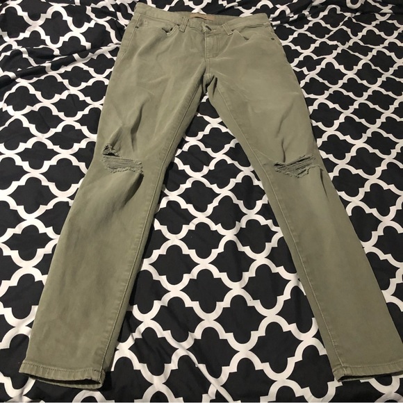 Joe's L34310 Women's The Icon Mid Rise Skinny Raw Hem Green Ankle Jeans Size 27 - Picture 7 of 9